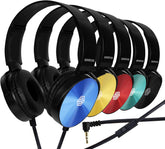Premium Classroom Headphone with Microphone (5 Pack) - Kids Wired Earphones with Mic for School Students K-12 & Teachers, Soft Swivel on Ear Pads- Perfect for E-Learning, Meetings, Calls -(Colorful)