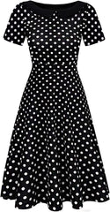 Women'S Elegant Vintage Cotton Casual Floral Print Work Party Peter Pan Collar A-Line Dress with Pockets 978