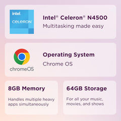 Ideapad 3I Chromebook, 15.6” FHD Display, Intel Celeron N4500, 8GB RAM, 64GB Emmc, 1920X1080 Px, 720P Camera, Chrome OS, Abyss Blue