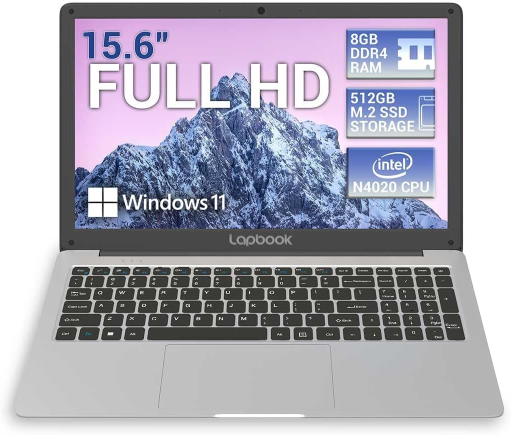 2023 Model 15.6" Full HD Windows 11 Home S Laptop - 8GB RAM 512GB SSD, AC Wifi, RJ45, Integrated Webcam - S15 N2 15 Inch Lightweight Laptop