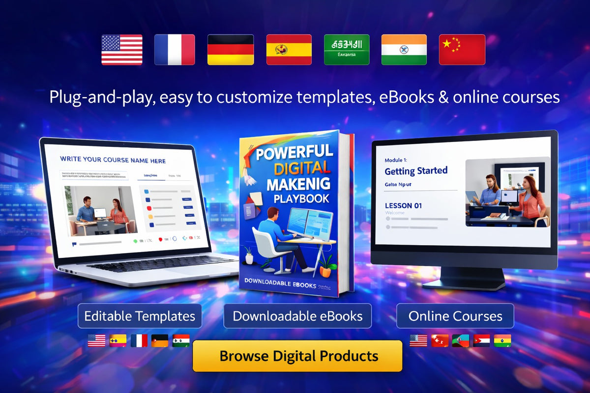 Multilingual Online Course Website Template (English Edition)